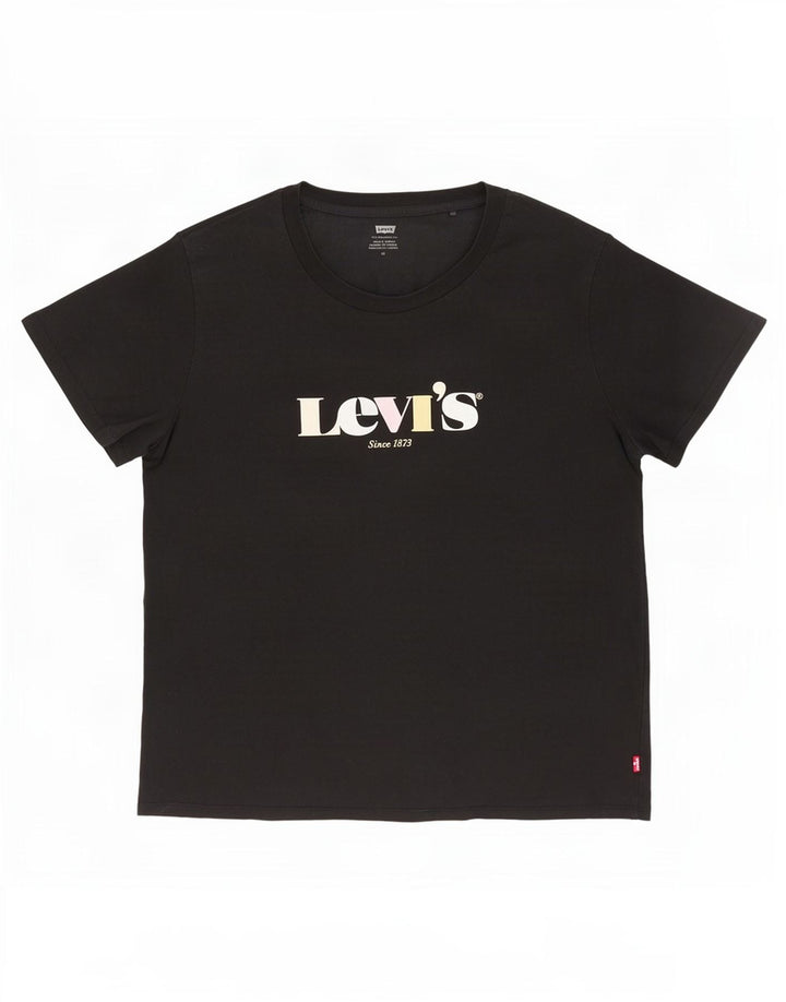 Levi's Dame Grafisk T-Shirt Top UK 20 2XL Sort