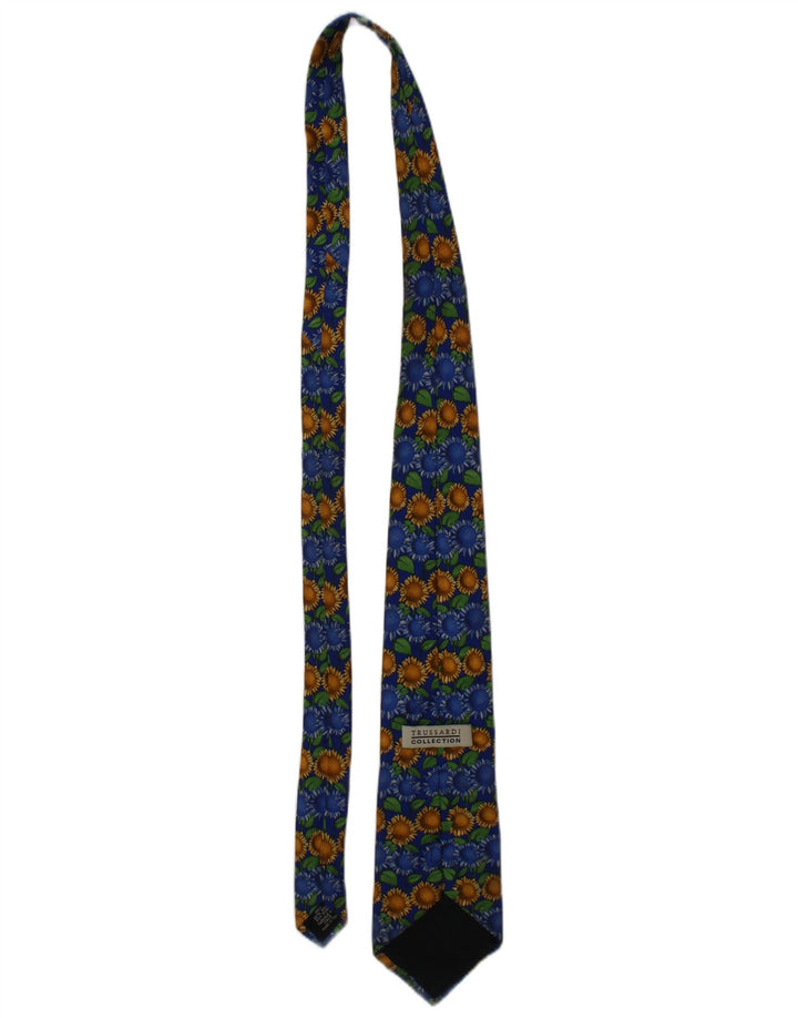 Trussardi Herre grafisk slips One Size blå blomstersilke