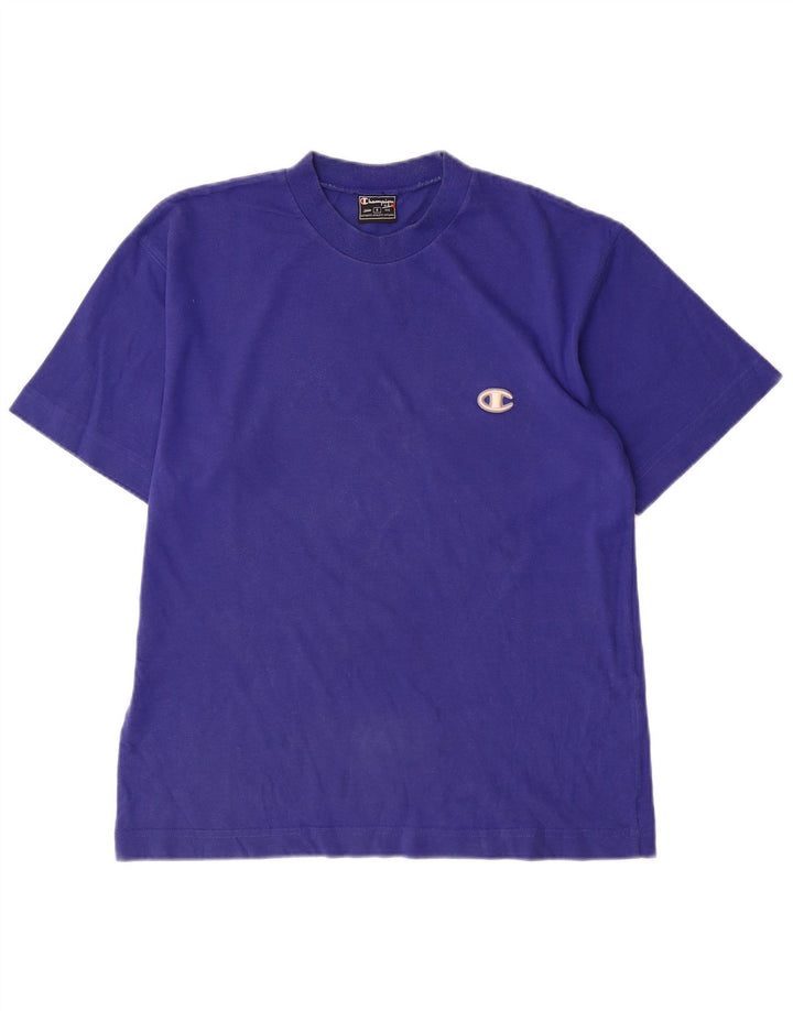 Champion Herre T-Shirt Top Lille Blå Bomuld