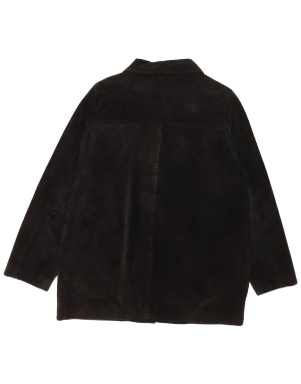 Vintage dame ruskindsjakke UK 18 XL sort læder