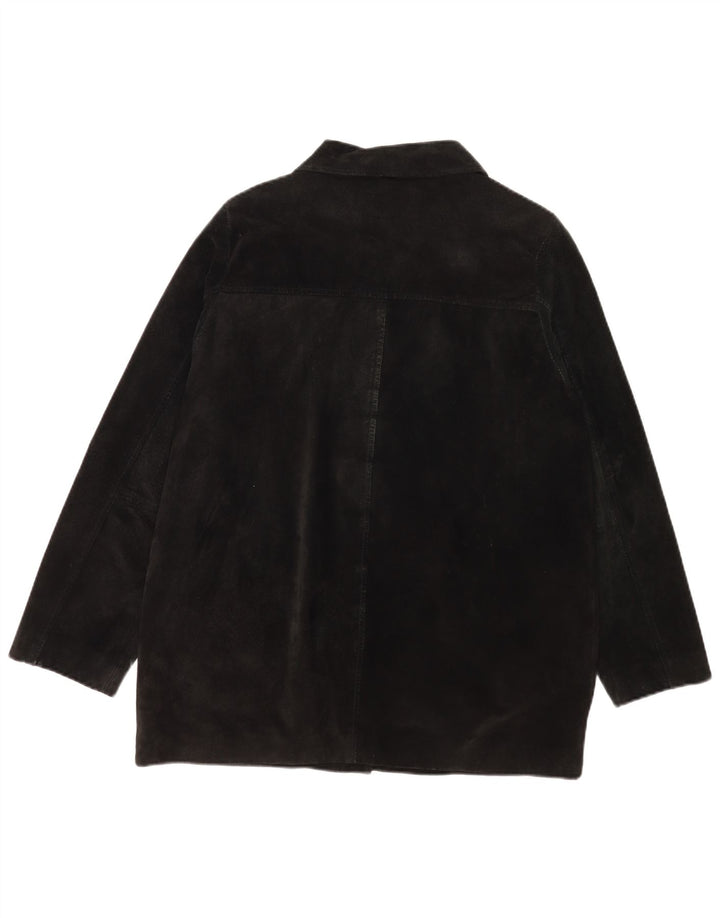 Vintage dame ruskindsjakke UK 18 XL sort læder