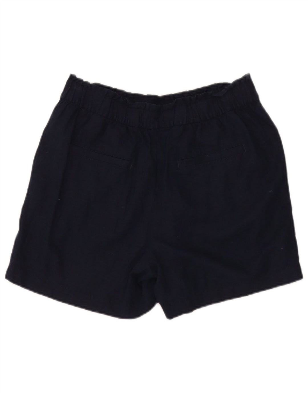 Marks & Spencer Kvinder Casual Shorts UK 12 Medium W32 Navy Blue Flax