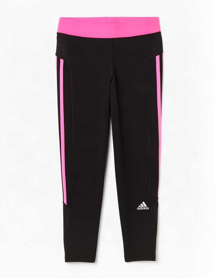Adidas Dame Capri Leggings UK 10 Small Black Colourblock Polyester