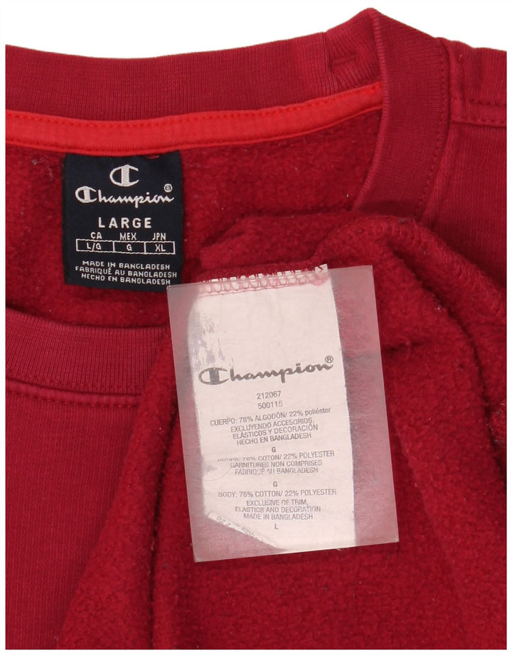 Champion Herre Grafisk Sweatshirt Jumper Stor Rød Bomuld