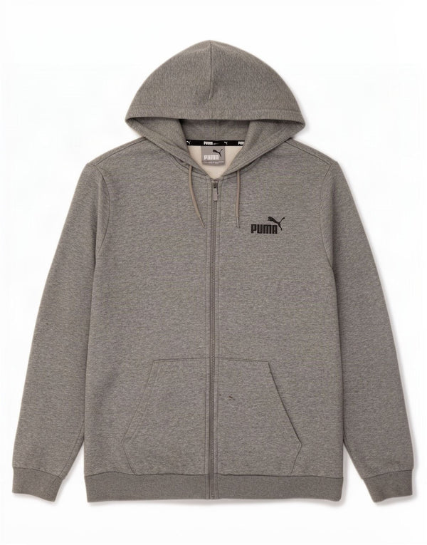 Puma Herre Hooded Regular Fit Hættetrøje Sweater med lynlås XL Grå Bomuld Sports