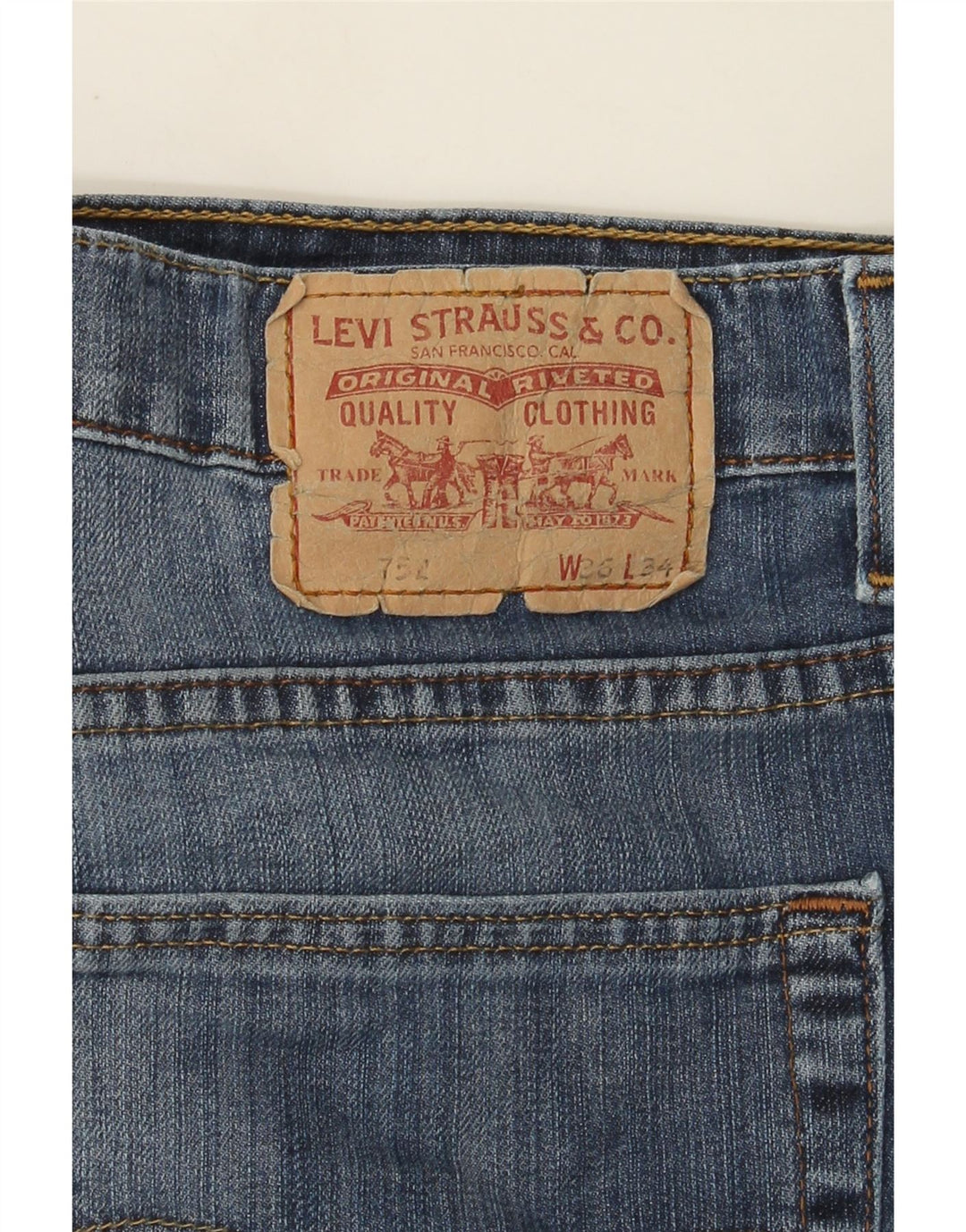 Levi's Herre 751 Straight Jeans W36 L30 Blå Bomuld