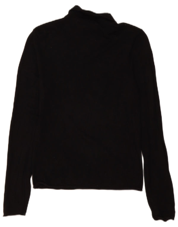 Zara Dame Roll Neck Jumper Sweater UK 12 Medium Black Viscose
