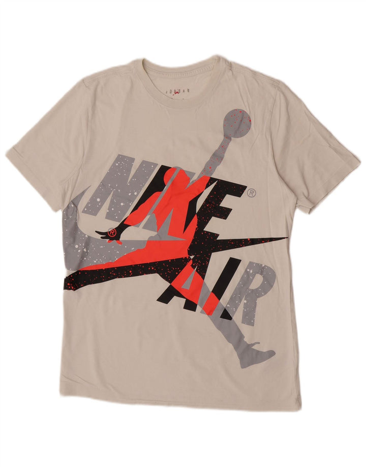 Jordan Herre grafisk T-shirt Top Medium hvid bomuld