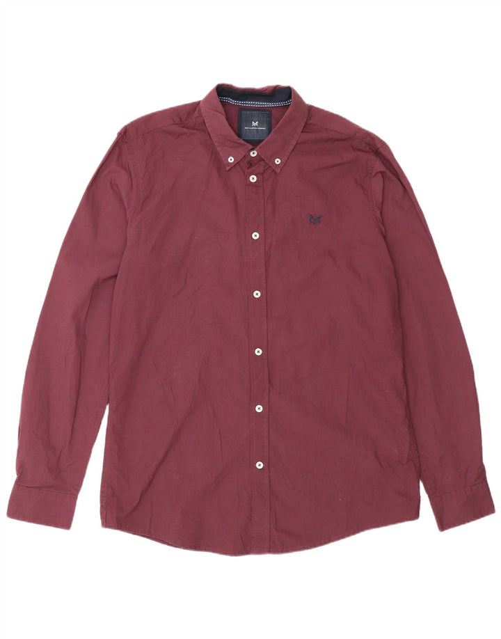 Besætningstøj Herre Slim Fit skjorte Medium Burgundy plettet