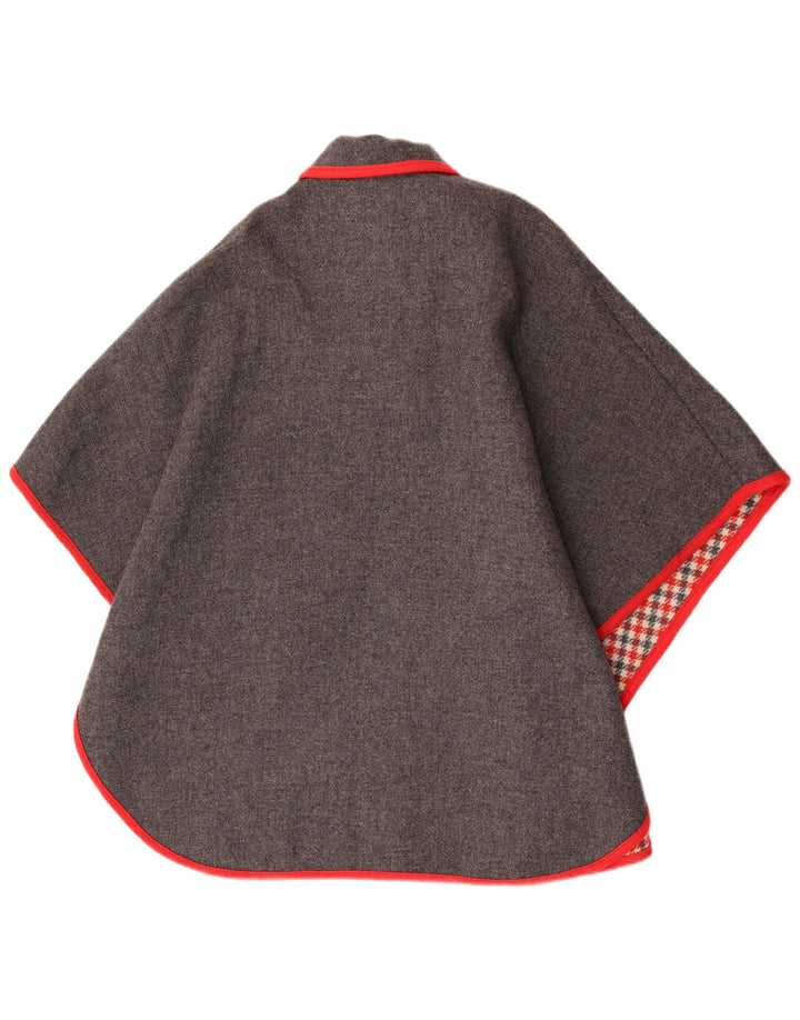 Vintage Cape Coat til kvinder One Size grå uld
