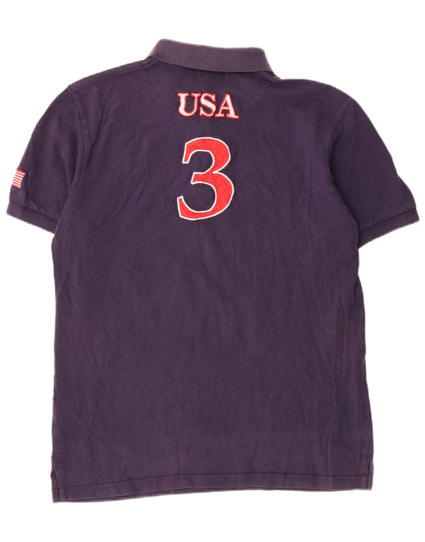U.S. Polo Assn. Herre grafisk poloshirt Medium marineblå bomuld