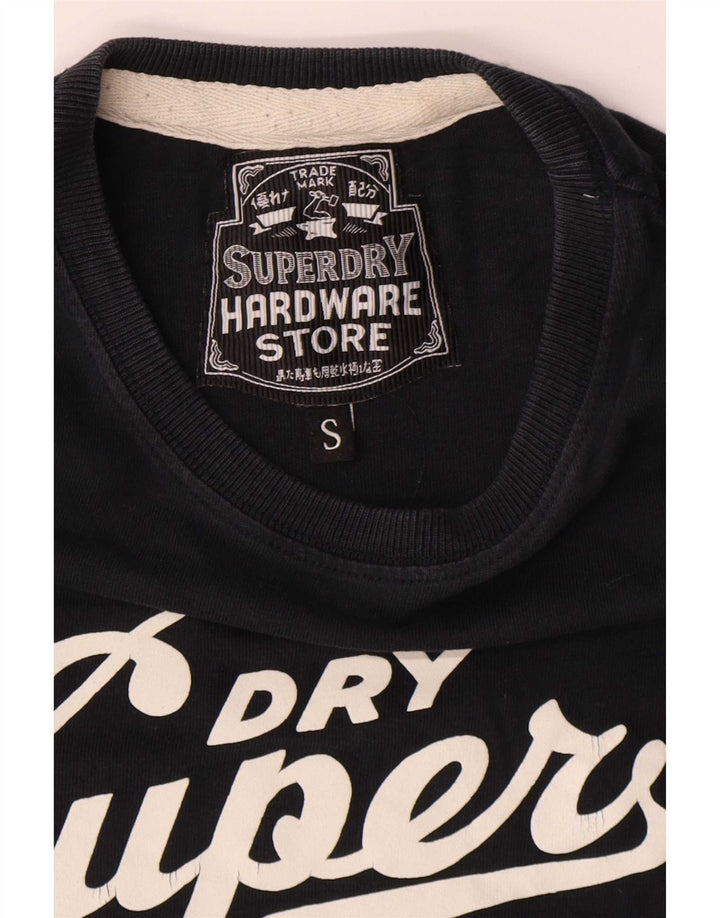 Superdry Grafisk T-shirt top til mænd, lille marineblå bomuld