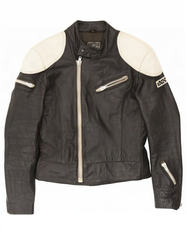 IXS Herre Læder Racer Jakke EU 50 Medium Sort Colourblock