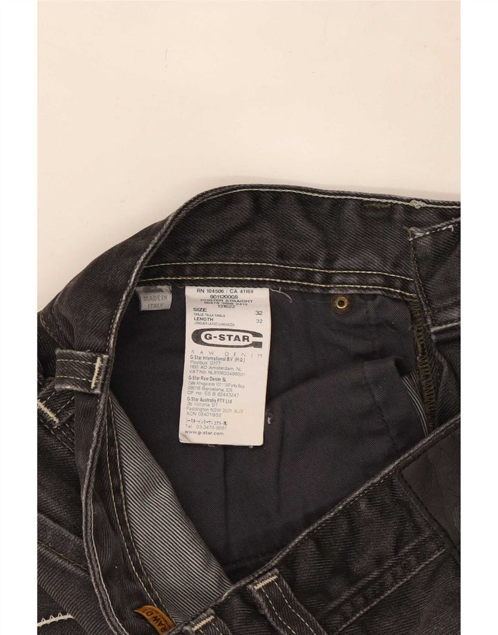G-Star Straight Jeans til mænd W32 L32 Sort bomuld