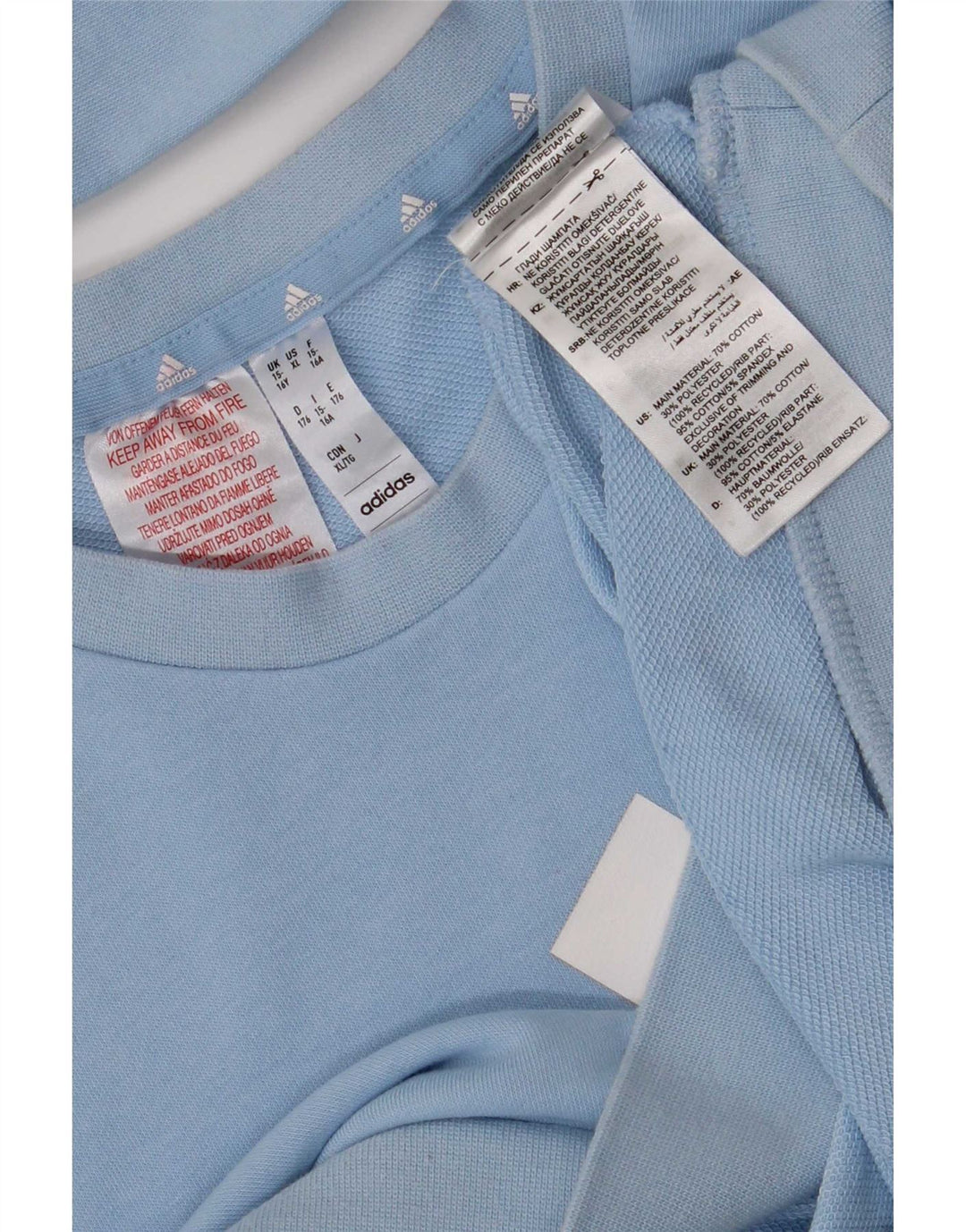 Adidas Boys Graphic Sweatshirt Jumper 15-16 år Blå Bomuld