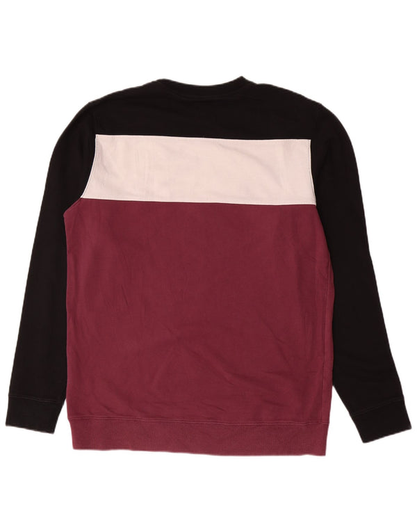 Vans Herre grafisk sweatshirt Jumper Medium Bourgogne Colourblock Bomuld