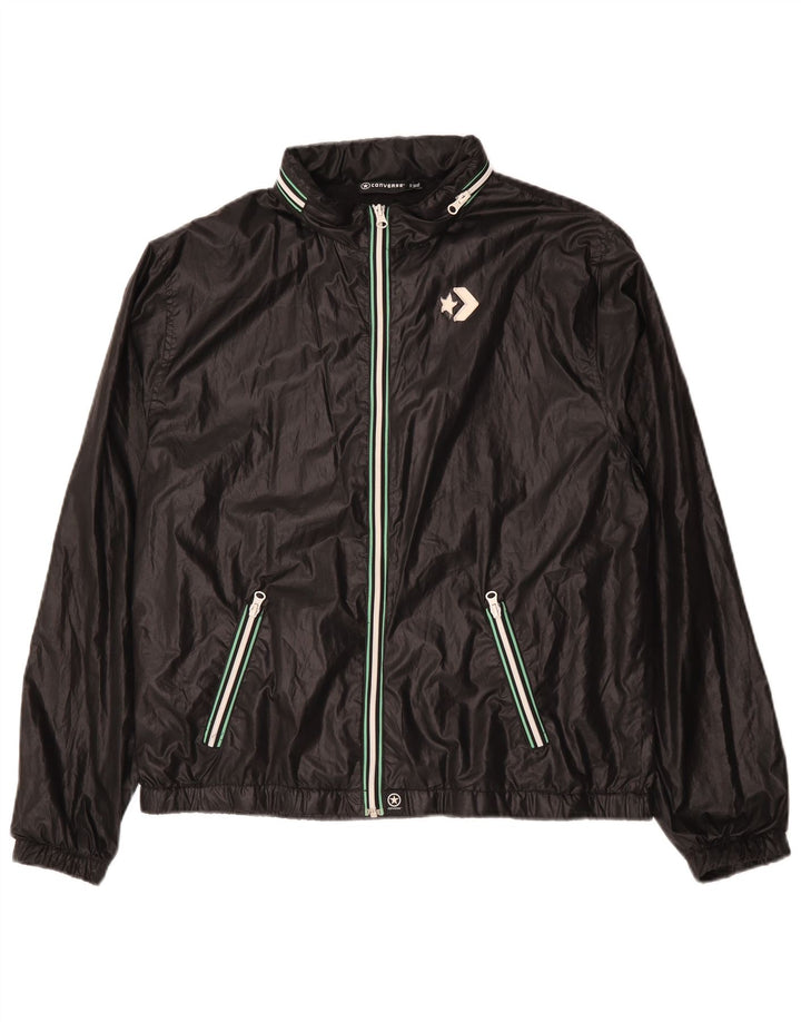 Converse Herre Windbreaker Jacket UK 42 XL Sort Polyester