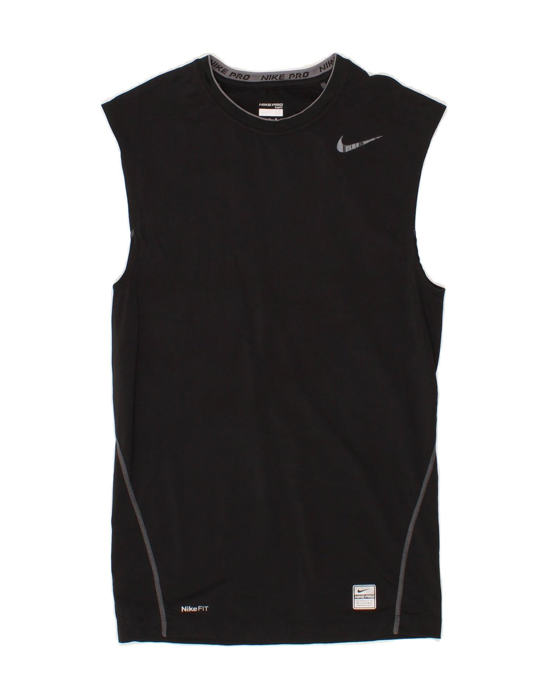 NIKE Womens Tight Fit Vest Top UK 12 Medium Black Polyester Vintage Nike and Second-Hand Nike from Messina Hembry 
