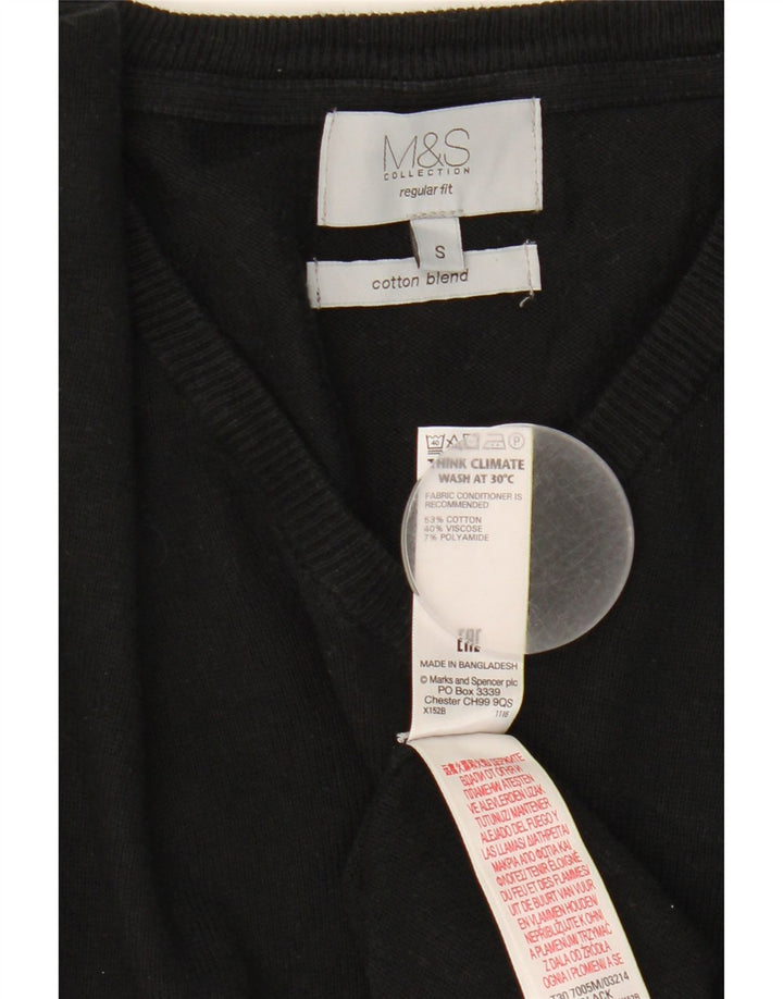 Marks & Spencer Womens Regular Fit V-hals sweater UK 10 Small Black