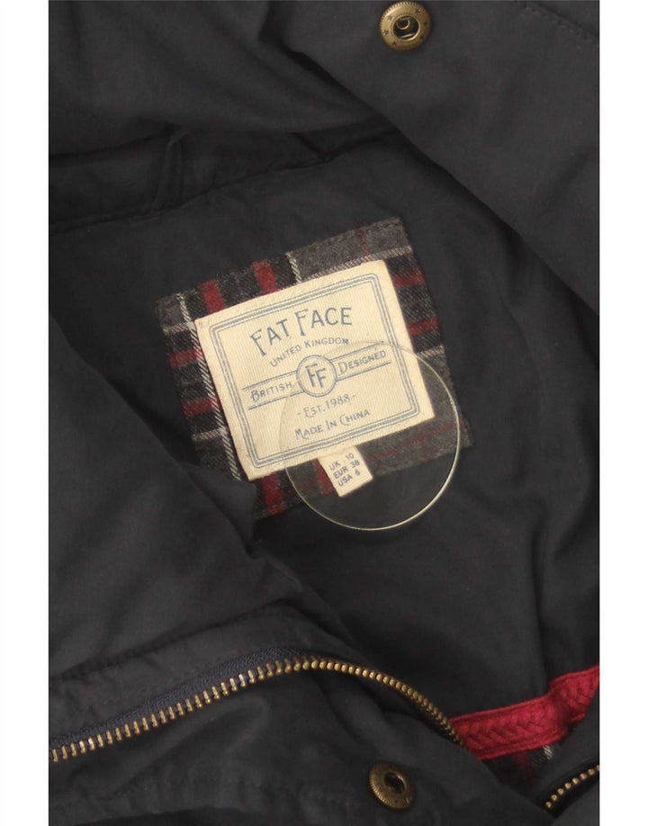 Fat Face Dame Polstret Jakke UK 10 Small Navy Blue Polyester