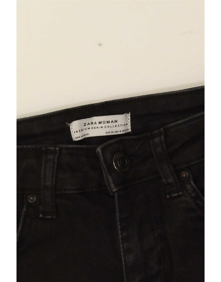 Zara Dame Slim Flared Jeans EU 36 XS W26 L33 Sort