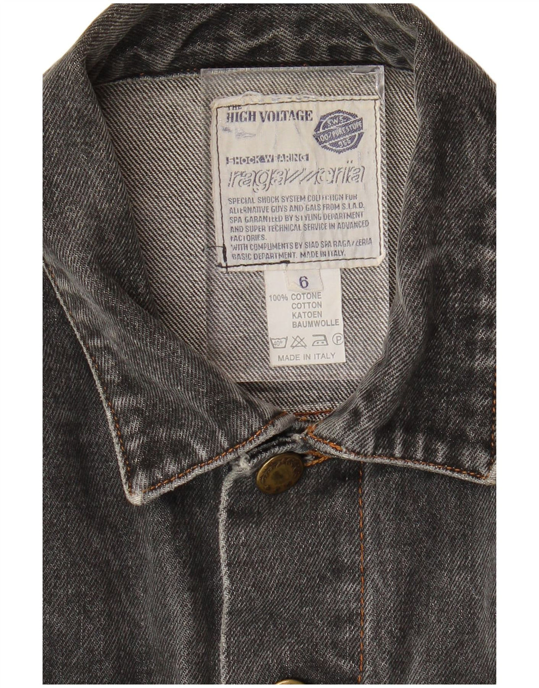 VINTAGE Denimjakke til mænd UK 38 Mellemgrå bomuld