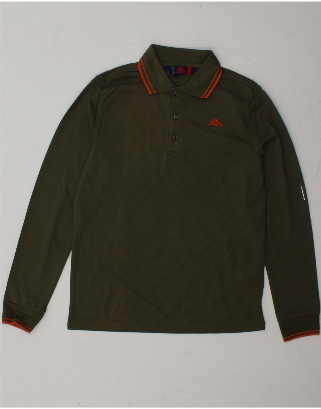 KAPPA Langærmet poloshirt til mænd, lille Khaki Bomuld