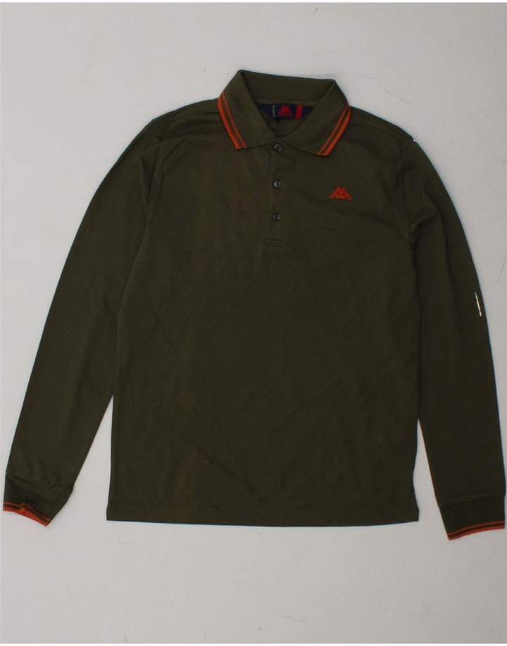KAPPA Langærmet poloshirt til mænd, lille Khaki Bomuld