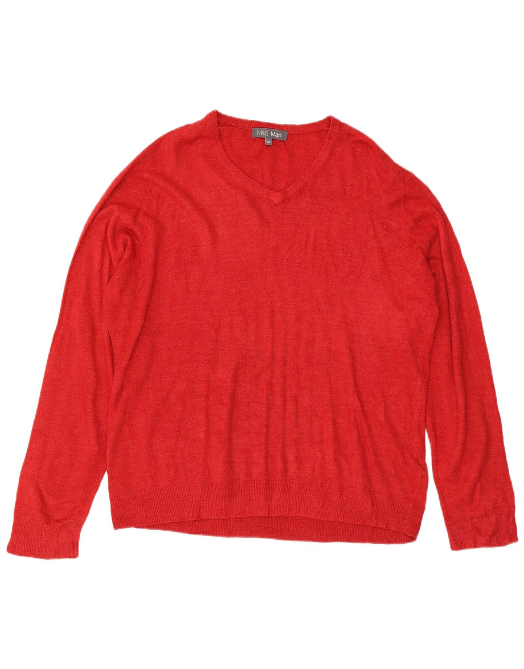 Marks & Spencer Herre V-hals sweater XL Rød Akryl