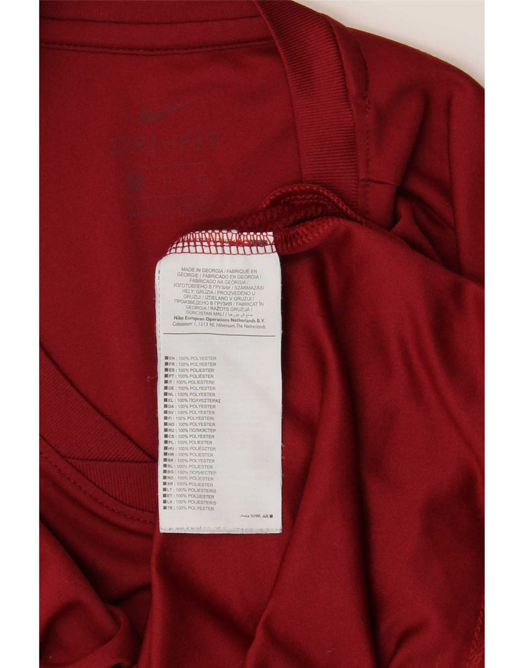 Nike Herre Dri Fit T-Shirt Top XL Burgundy Polyester