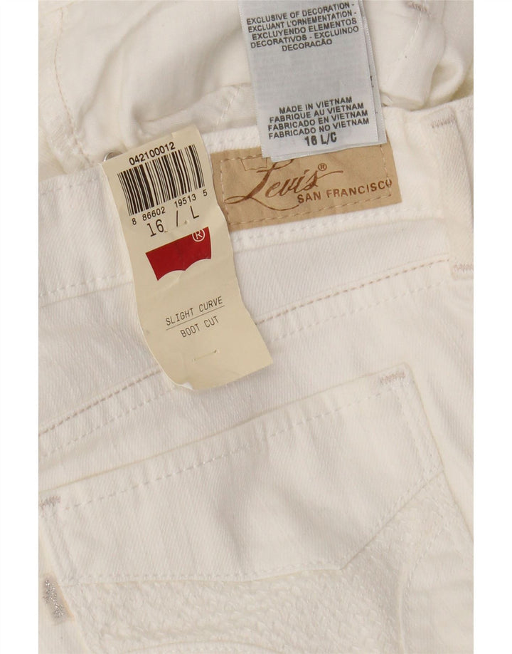 Levi's Dame Slight Curve Bootcut Jeans US 16 2XL W36 L33 Hvid Bomuld