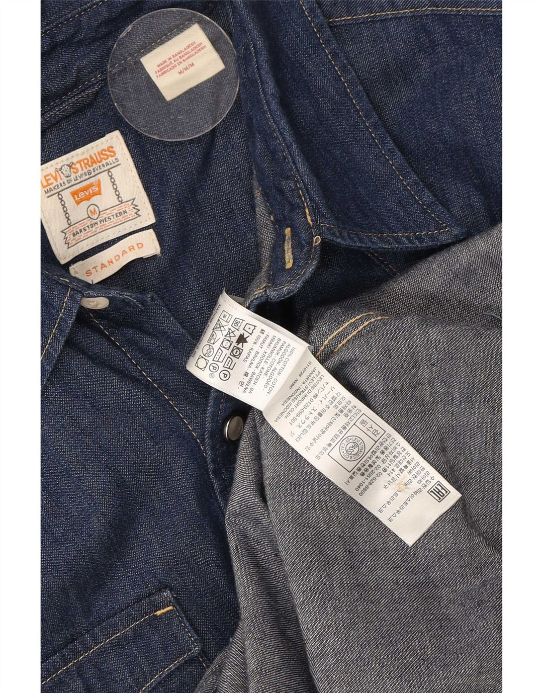 Levi's Denimskjorte til mænd, medium marineblå bomuld