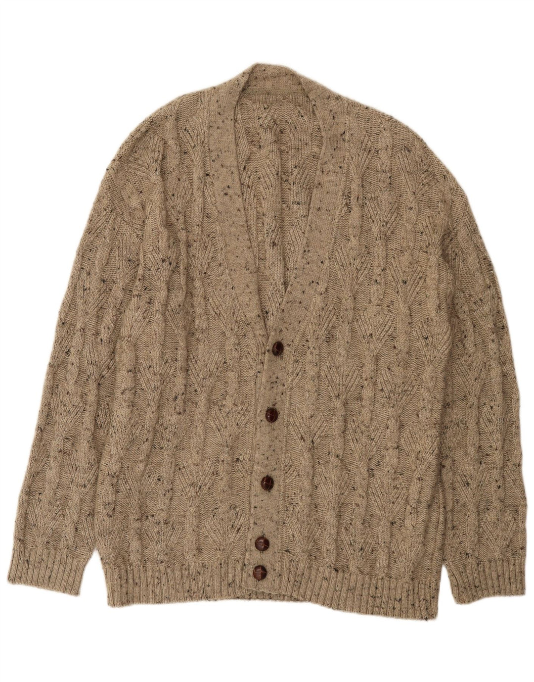 Vintage herre cardigan sweater XL Beige Flecked Wool
