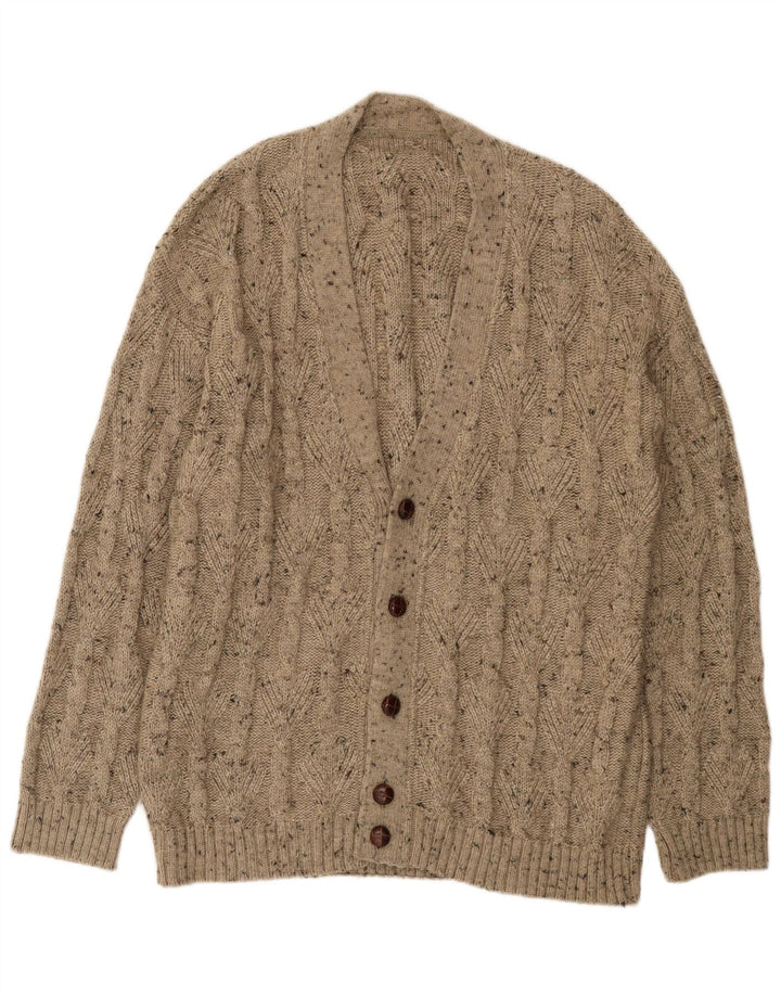 Vintage herre cardigan sweater XL Beige Flecked Wool
