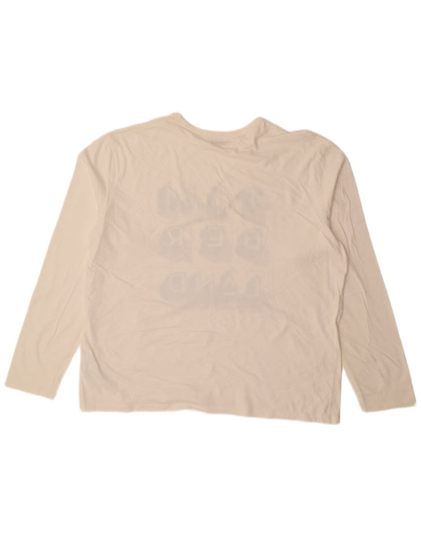 TIMBERLAND Herre grafisk top Langærmet XL Off White Bomuld