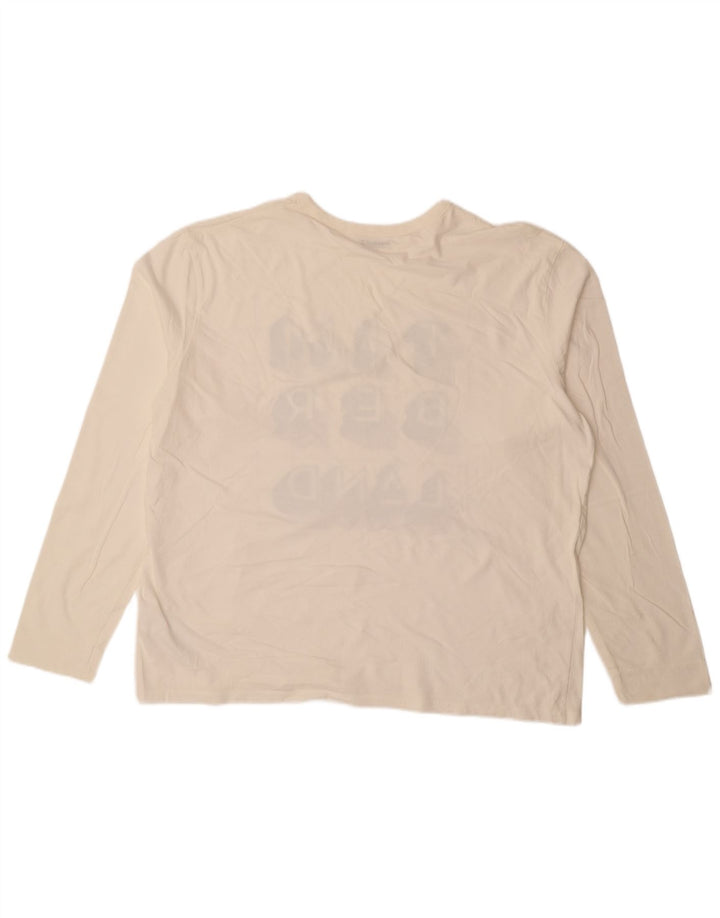 TIMBERLAND Herre grafisk top Langærmet XL Off White Bomuld