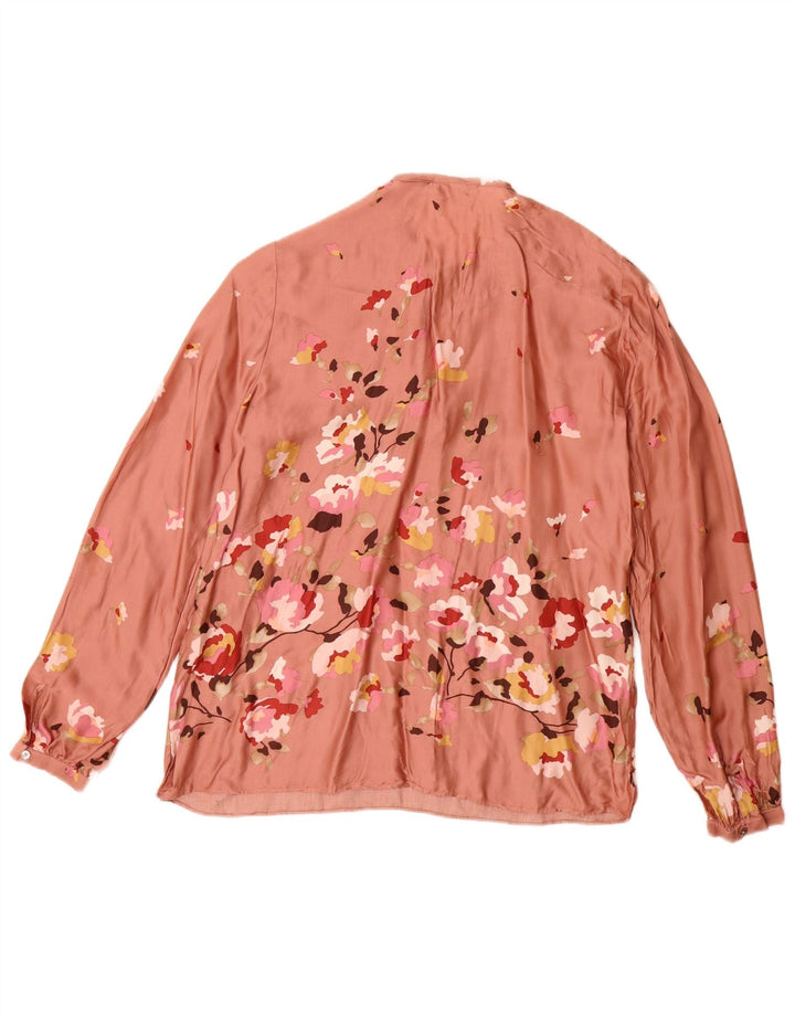 Massimo Dutti Dame bluse Top EU 40 Medium Pink Floral Viscose