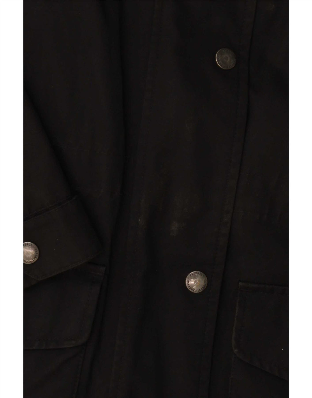 Fat Face Dame Hooded Parka Jacket UK 12 Medium Sort Bomuld