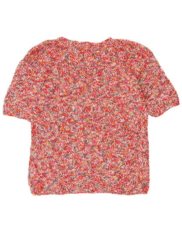 Vintage Dame sweater med rund hals DK 12 Medium Rød Flecked