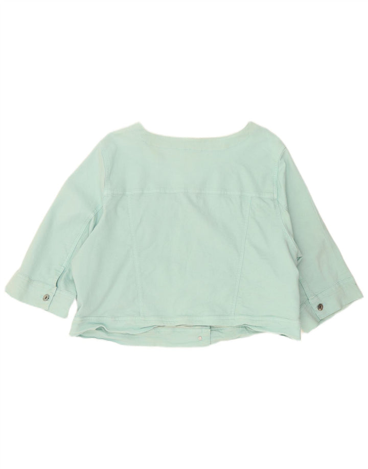 Marks & Spencer Dame Crop 3/4-ærmet denimjakke UK 22 3XL Turkis