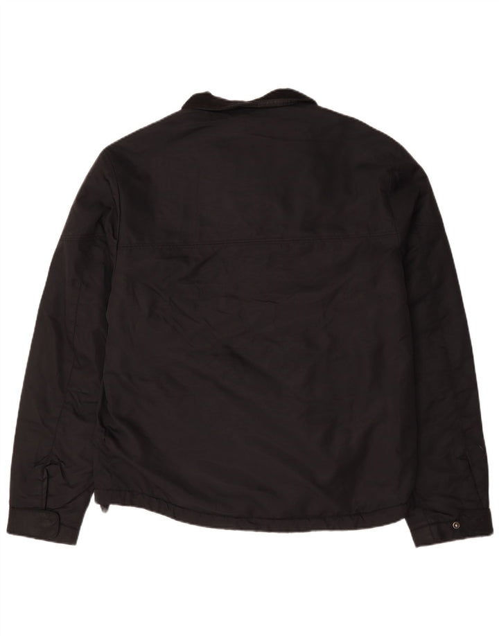 Zara Herre Bomber Jacket UK 42 XL Sort Nylon