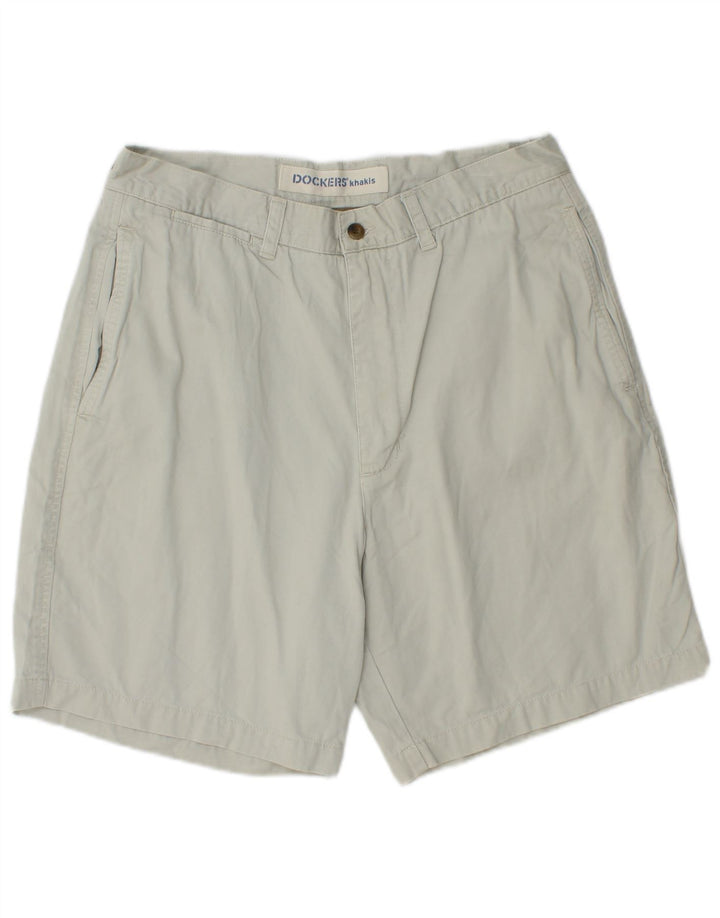 DOCKERS Herre Khakis Chino Shorts W34 Large Blue Cotton