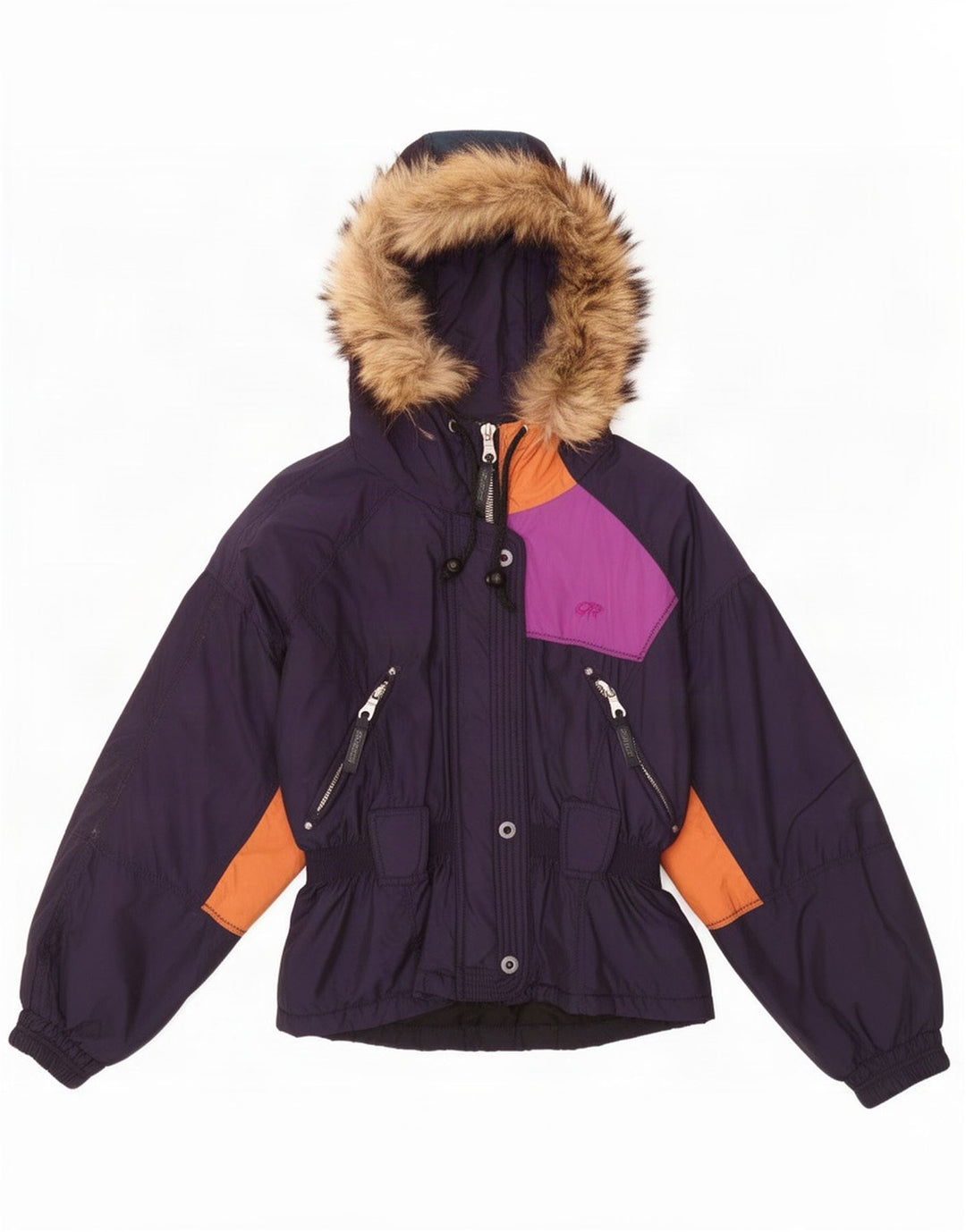 Gigi Rizzi Dame Windbreaker Jacket IT 42 Medium Navy Blue Colourblock