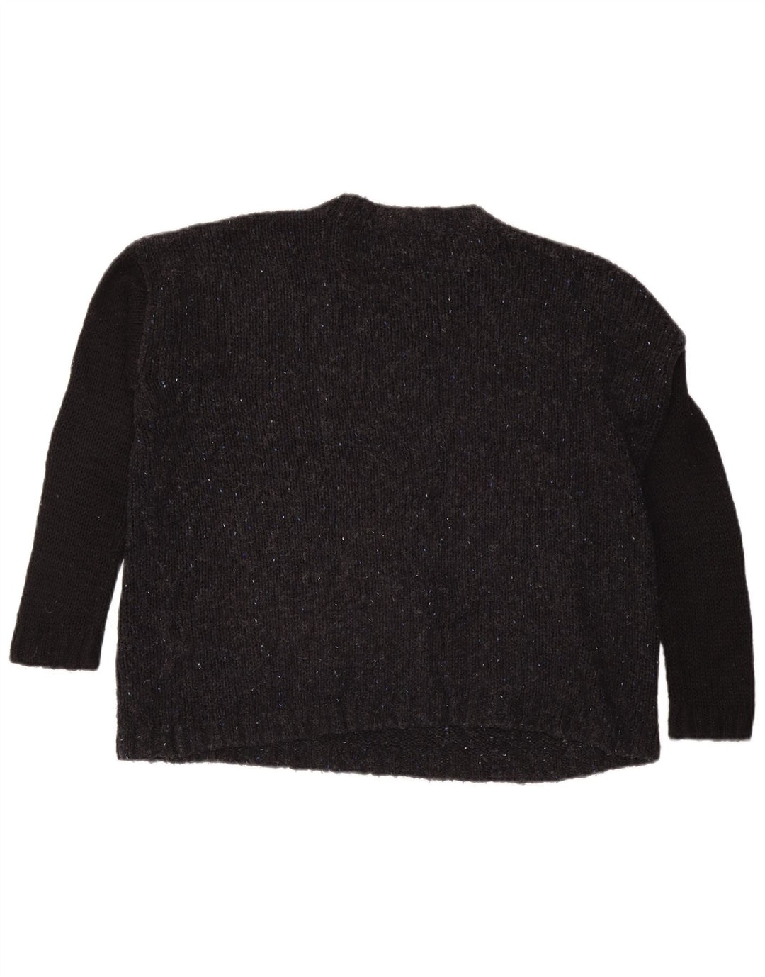 Topshop Dame Oversized Crew Neck Jumper Sweater UK 10 Small Grey Flecked
