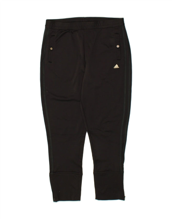 ADIDAS Womens Capri Tracksuit Trousers Joggers UK 12 Medium Black Vintage Adidas and Second-Hand Adidas from Messina Hembry 
