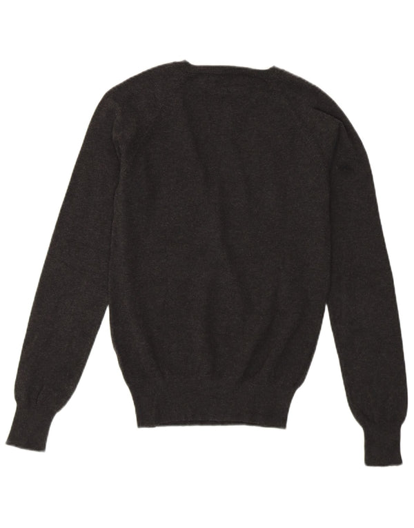 ZARA Dame V-hals sweater UK 10 Small Grå