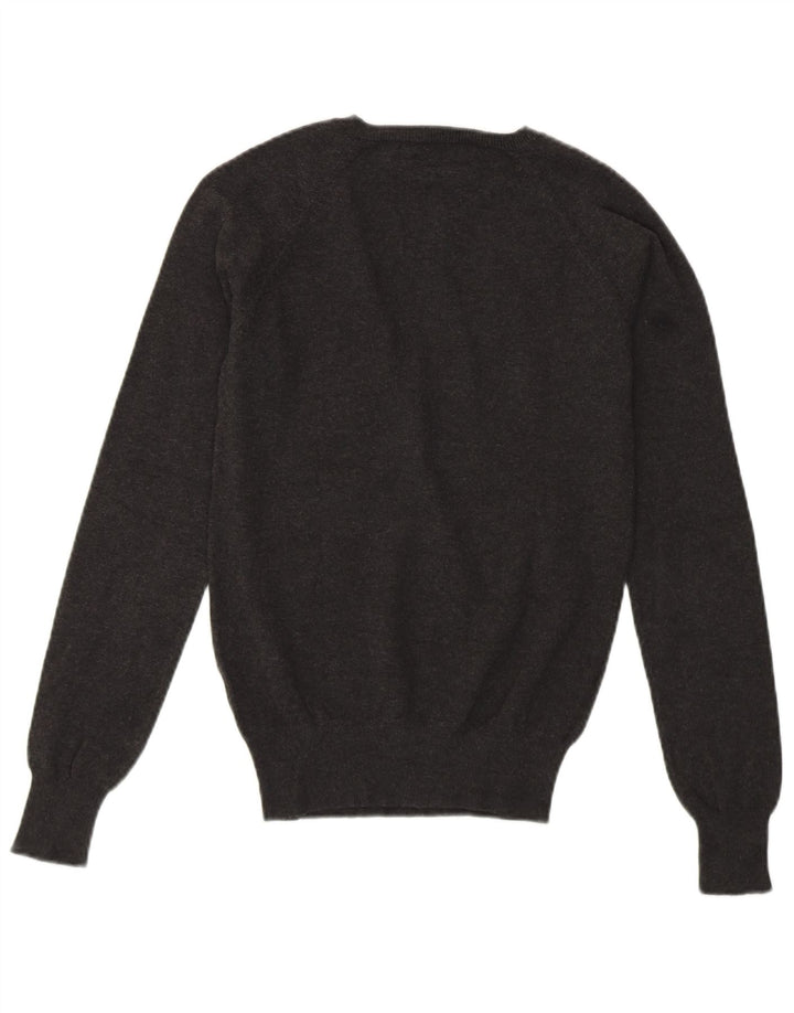 ZARA Dame V-hals sweater UK 10 Small Grå