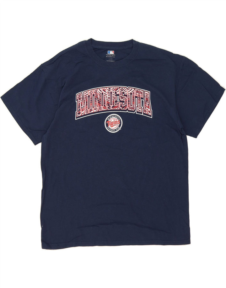 GENUINE MERCHANDISE Mens Minnesota Graphic T-Shirt Top Large Navy Blue Vintage Genuine Merchandise and Second-Hand Genuine Merchandise from Messina Hembry 