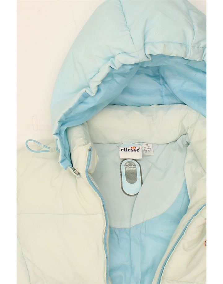 ELLESSE Womens Hooded Padded Coat UK 10 Small Blue Polyester Vintage Ellesse and Second-Hand Ellesse from Messina Hembry 