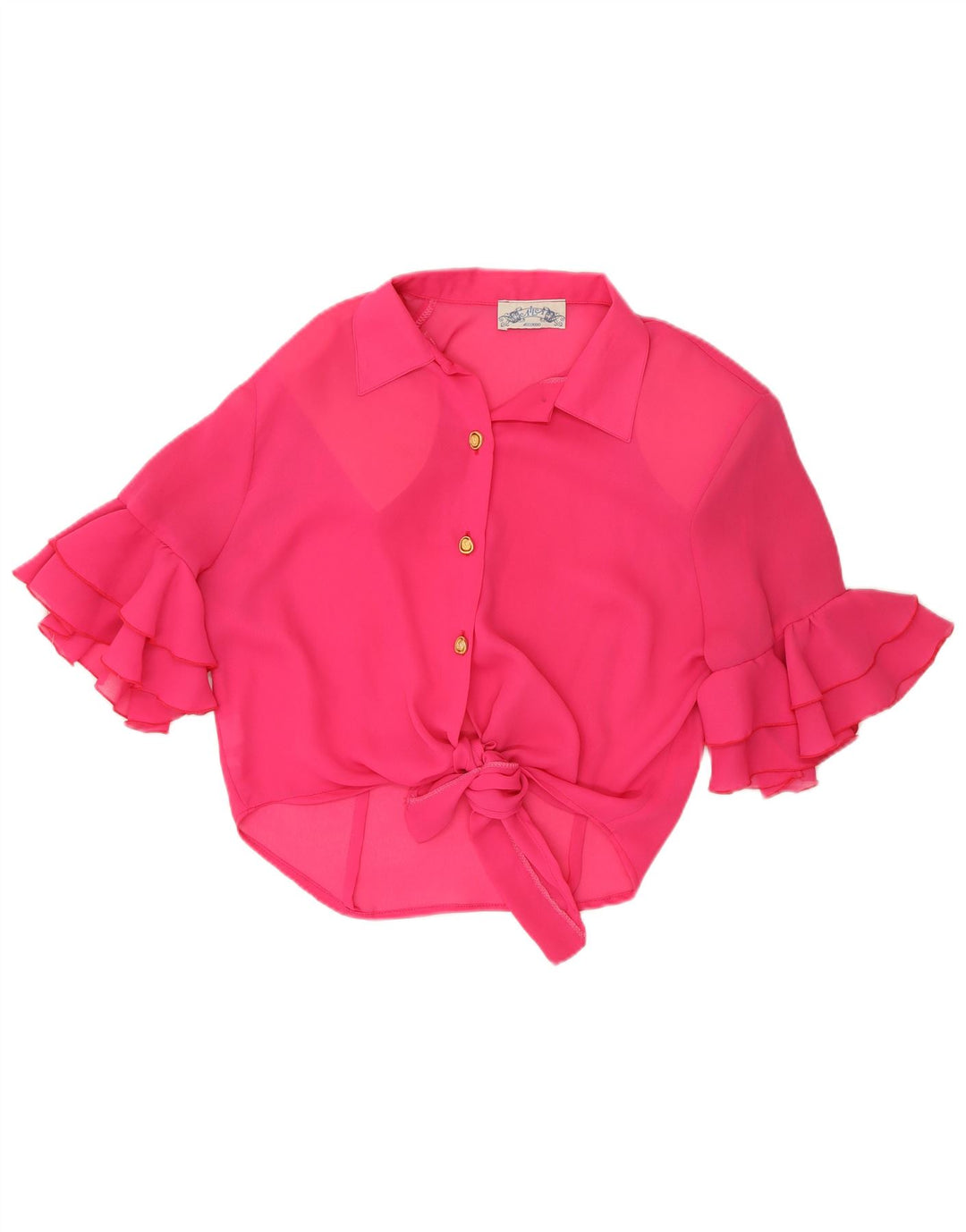 ACCORDO Kortærmet skjortebluse til kvinder UK 12 Medium Pink Polyester